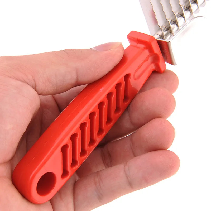 Professional Dog Comb Rake 2 In 1 Safe Double-Sided Comfortable Handle Pet Grooming Brush For Mats Tangles Removing
