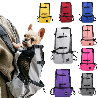 Outdoor Travel Puppy Dog Backpack for Small Dogs Breathable Walking French Bulldog Carrier