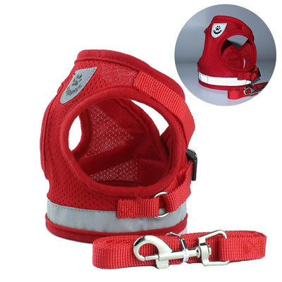 Reflective Safety Harness and Leash Set for Small Medium Dog and Cat