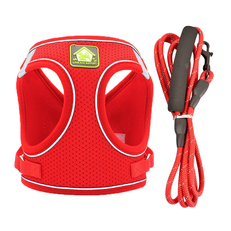 Reflective Cat Small-Dog Leash Vest Harness