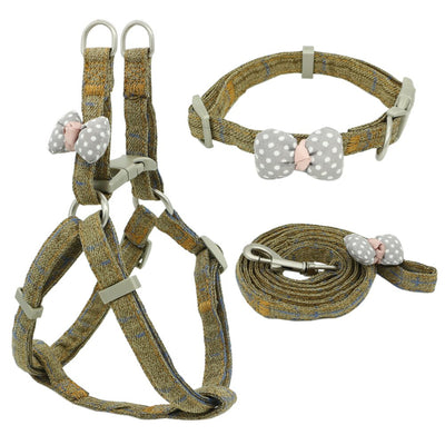 adjustable soft cute bow dog harness1