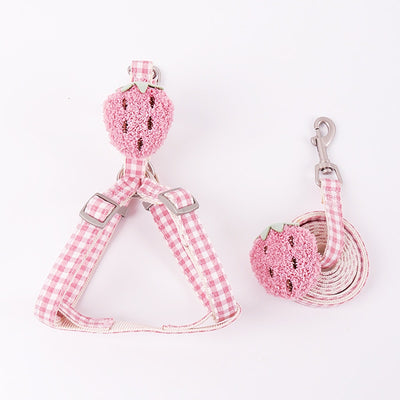 adjustable soft cute fruit lattice cat vest1
