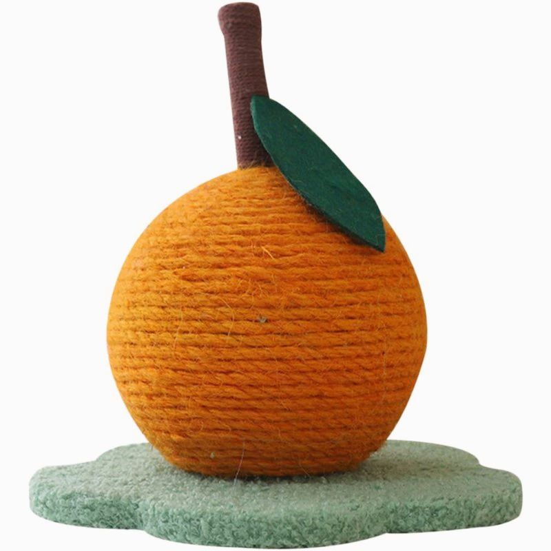 cat tree tower cute orange scratching post cat scratching ball toy3