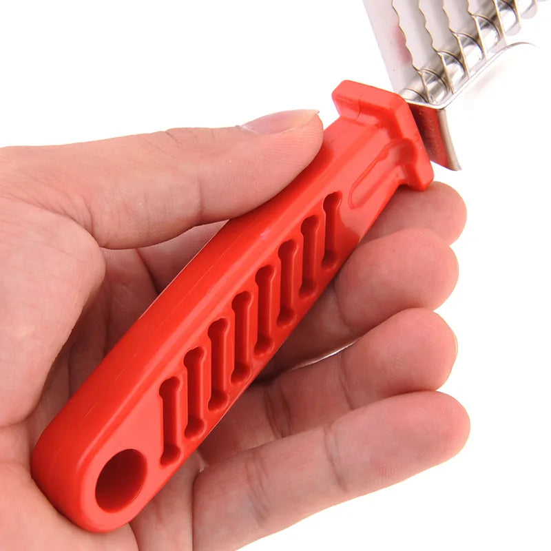 Professional Dog Comb Rake 2 In 1 Safe Double-Sided Comfortable Handle Pet Grooming Brush For Mats Tangles Removing