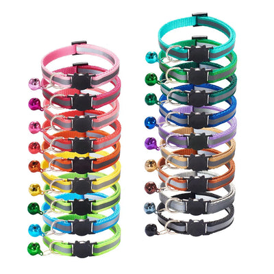 Pet Collar Reflective Bell Collar Adjustable Size Suitable for Cats and Small Dogs