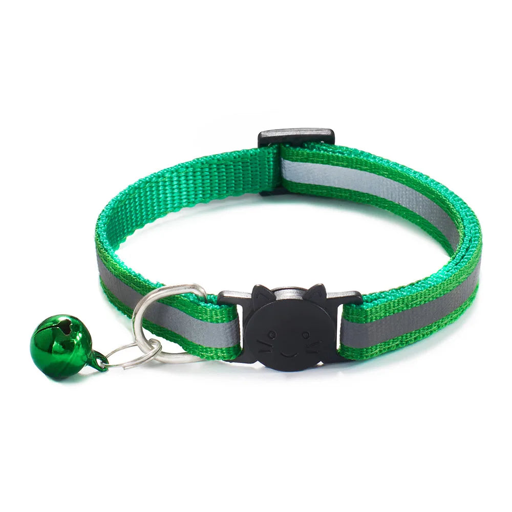 Pet Collar Reflective Bell Collar Adjustable Size Suitable for Cats and Small Dogs