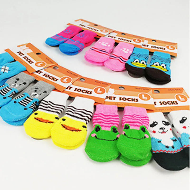 Pet Cat Dog Socks with Print Traction Control for Indoor Wear available in L/M/S
