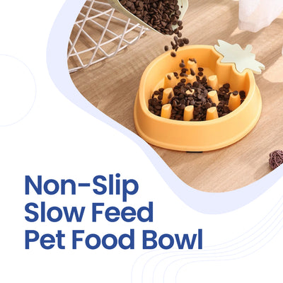Slow Feeding Pet Food Bowl with Non-Slip Rubber Grip