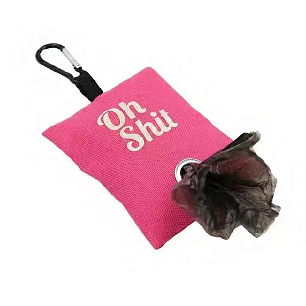 hanging dog poop bag holder with metal buckle waste bag container packet poop pick up organizer8