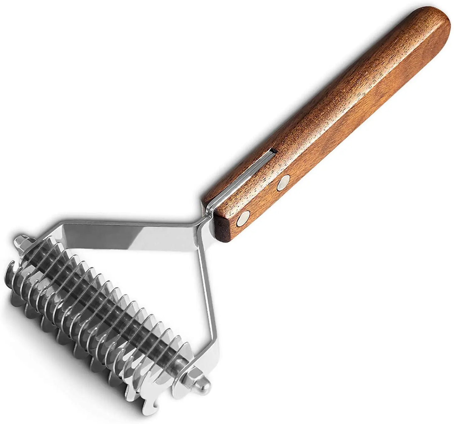 Professional Dog Brush Dematting Gently Efficient Safe Pet Comb Rake Removes Undercoat Knots Wooden Handle Puppy Grooming Tool