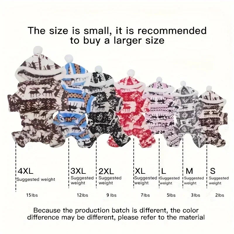 Pet Christmas Clothing Warm Fleece Hoodie