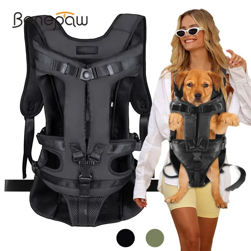 dog carrier backpack adjustable pet carriers front facing hands-free safety travel bag for small medium dog