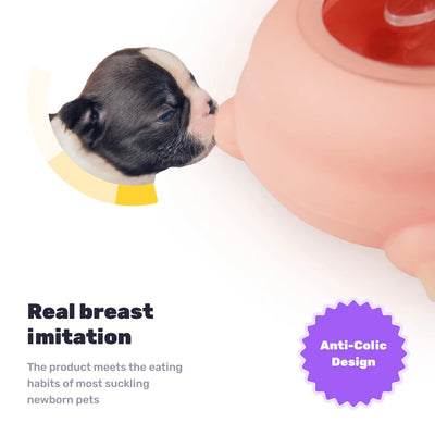 Newborn 4 Nipples Puppies Kittens Milk Feeding Bowl With Stand Nursing Station