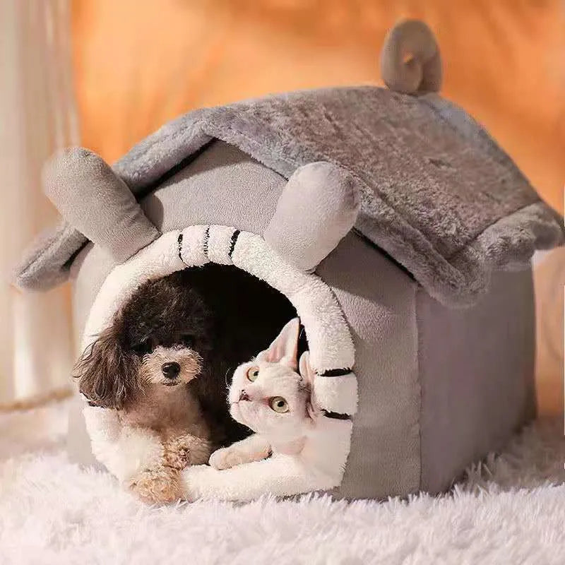 enclosed winter warm cat bed house four seasons