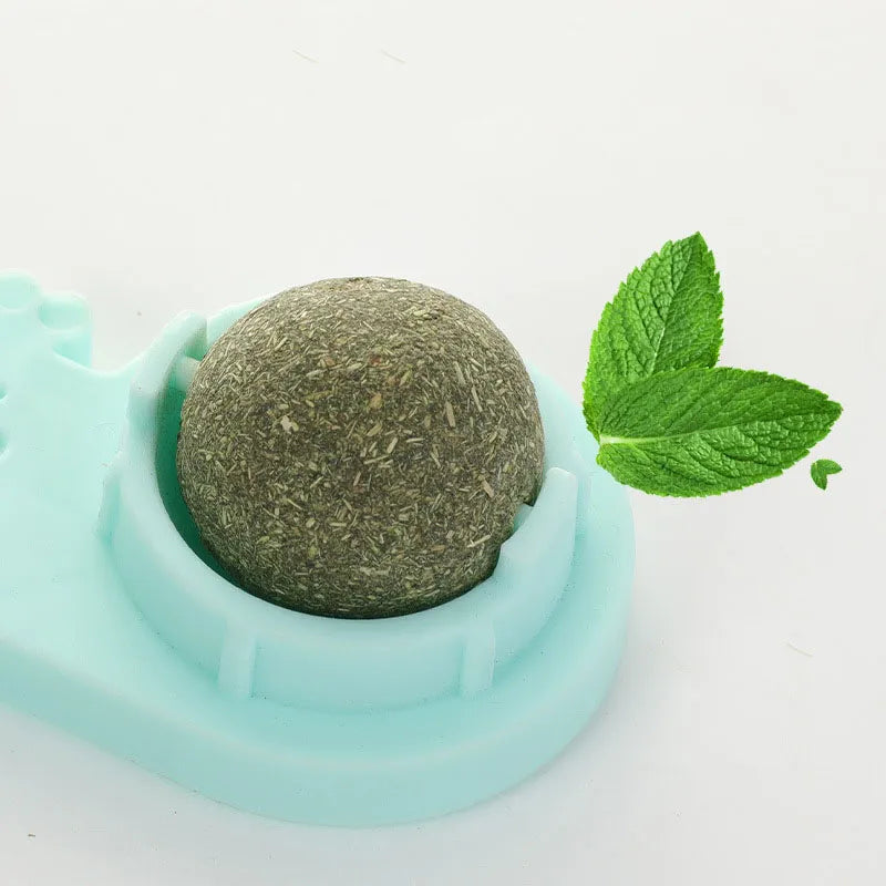 Pet Toys For Cat Wall Stick-on Licking Promote Digestion Catnip Wall Ball Catmint Candy
