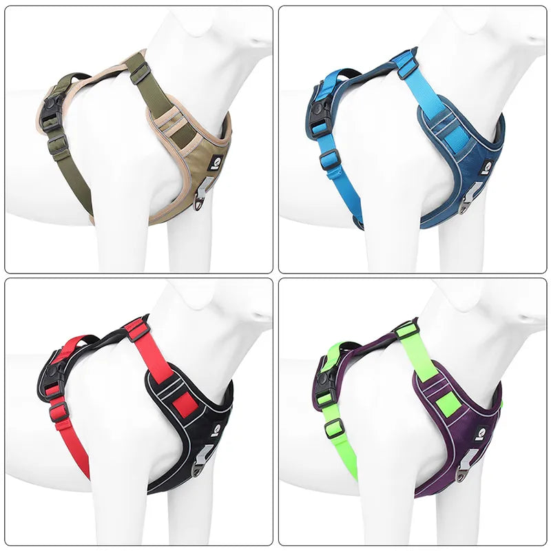 Pet Harness Reflective Dog Harness Vest Adjustable Safety Lead Straps for Medium Large Dogs French Bulldog Walking Harnesses