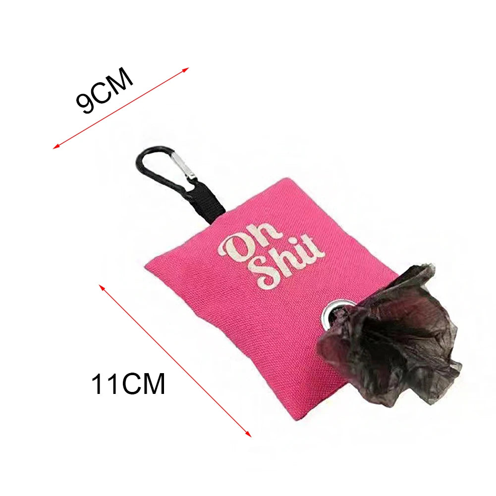 hanging dog poop bag holder with metal buckle waste bag container packet poop pick up organizer3