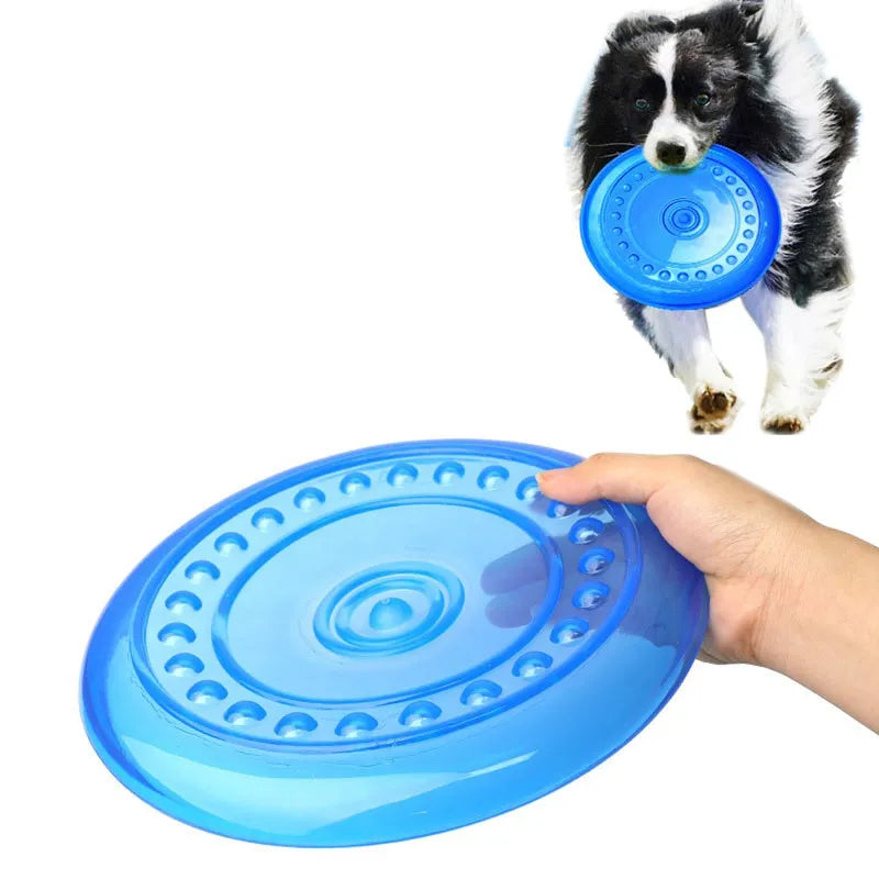 funny soft rubber pet dog flying discs saucer toys small medium large dog puppy agile training toys bite resistant flying disk