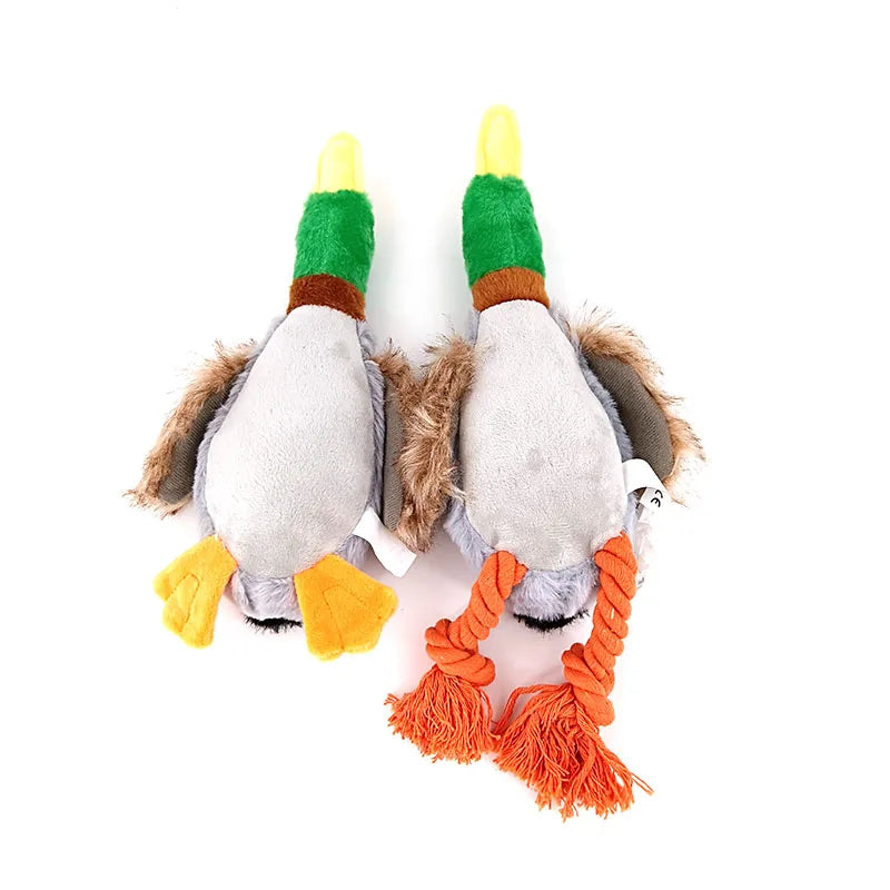 cute plush duck sound toy stuffed squeaky animal squeak dog toy cleaning tooth dog chew rope toys funny plush toys for cats4