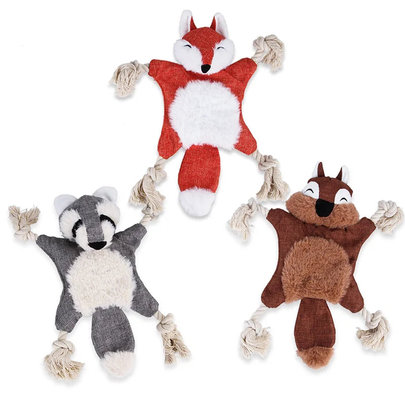 durable stuffless plush dog chew toys puppy pet toys interactive for small medium large dog rope knots squeaky1