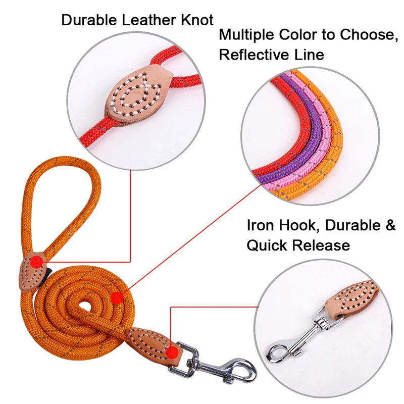 Nylon Reflective Puppy Dog Leash Rope