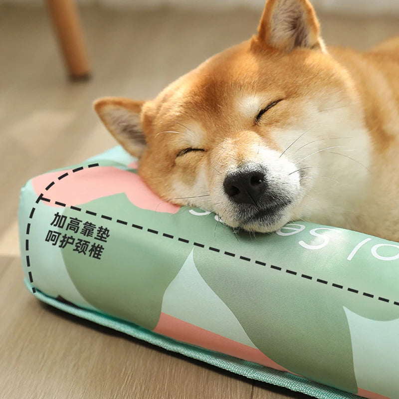 Summer Dog Ice Mat Cooling Washable Rattan Woven Cat Cushion Breathable Pet Nest Ice Feeling Sleep Cushion