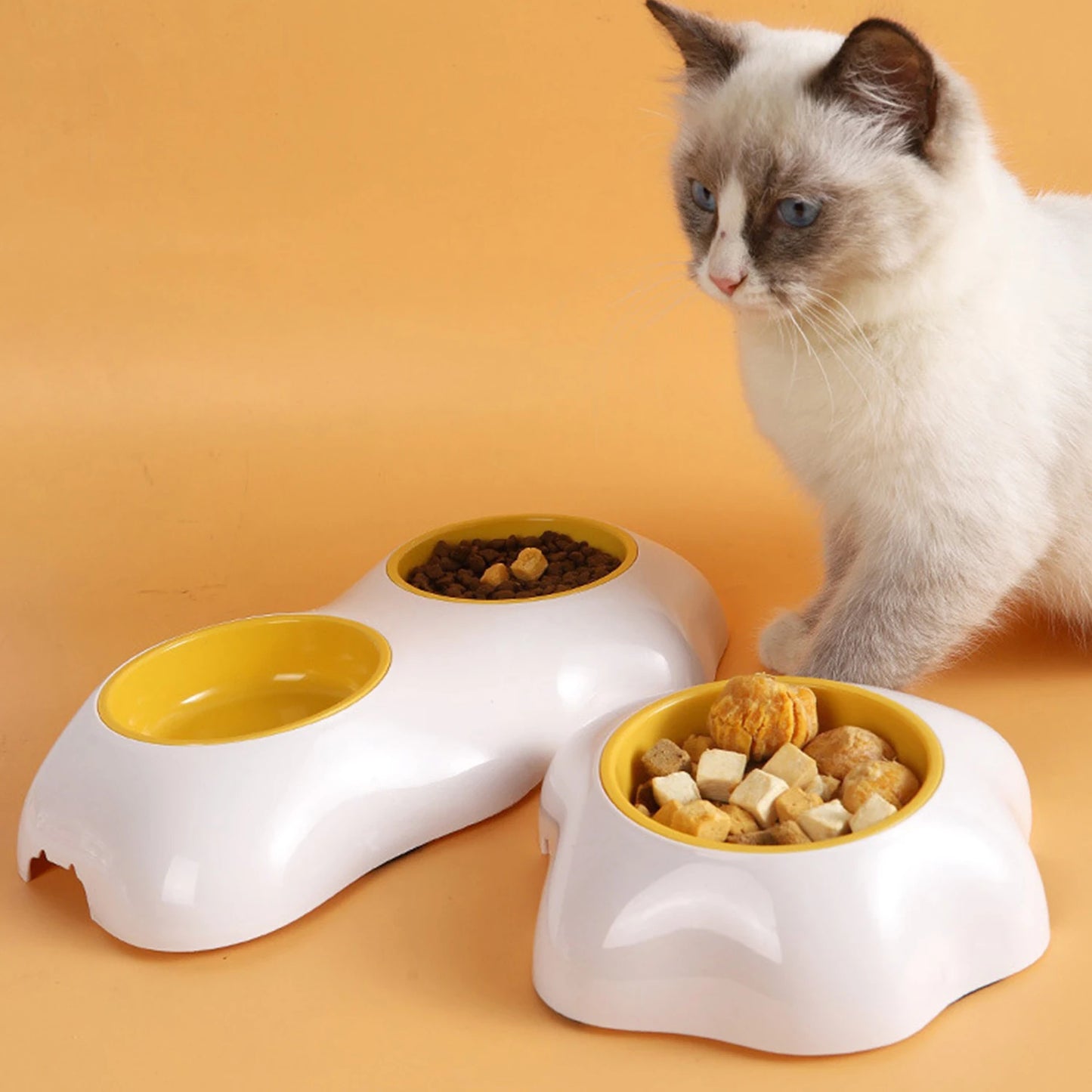 egg-shaped pet drinking water and food detachable bowl with anti-overturning feature3
