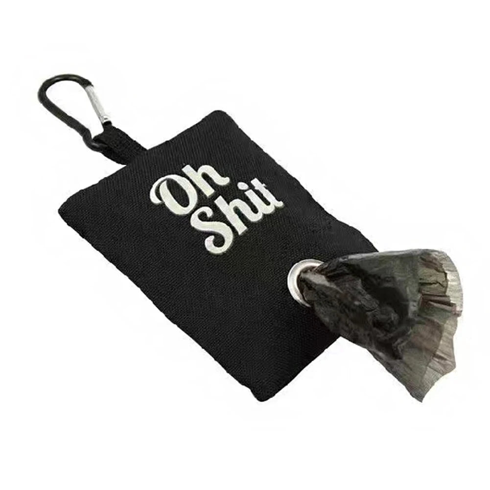 hanging dog poop bag holder with metal buckle waste bag container packet poop pick up organizer6