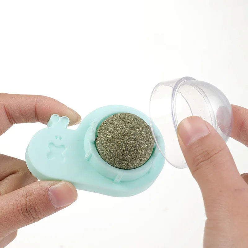 Pet Toys For Cat Wall Stick-on Licking Promote Digestion Catnip Wall Ball Catmint Candy