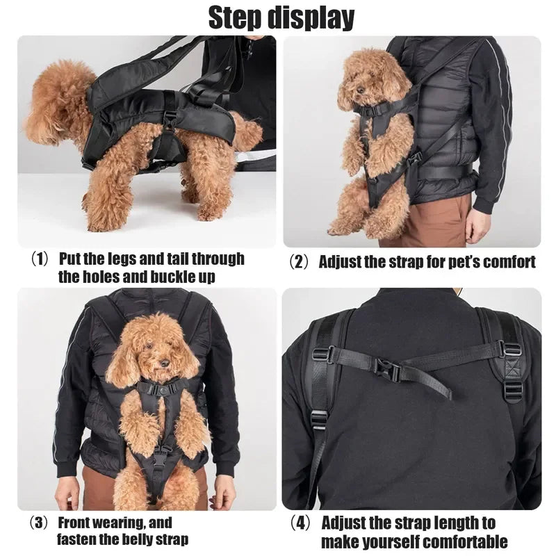 dog carrier backpack adjustable pet carriers front facing hands-free safety travel bag for small medium dog3