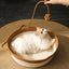 japanese pet cat bed round hand woven rattan cat beds summer cooling kitten basket cotton rope cat scratching baskets2