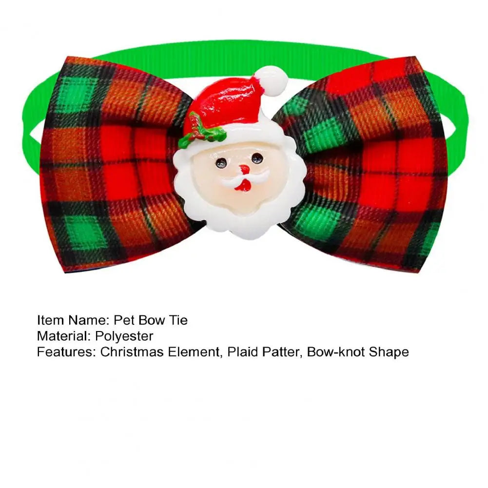 dog christmas bow tie santa claus snowflake snowman bell deer bow-knot xmas themed dog cat collar4