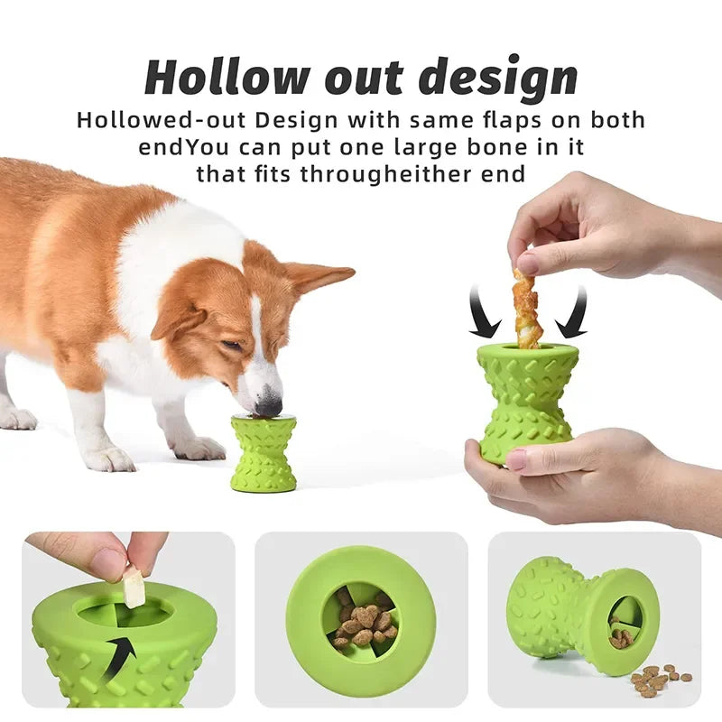 food dispensing dog toys for aggressive chewers nontoxic natural rubber treat leaking pet toys puppy bone play game3