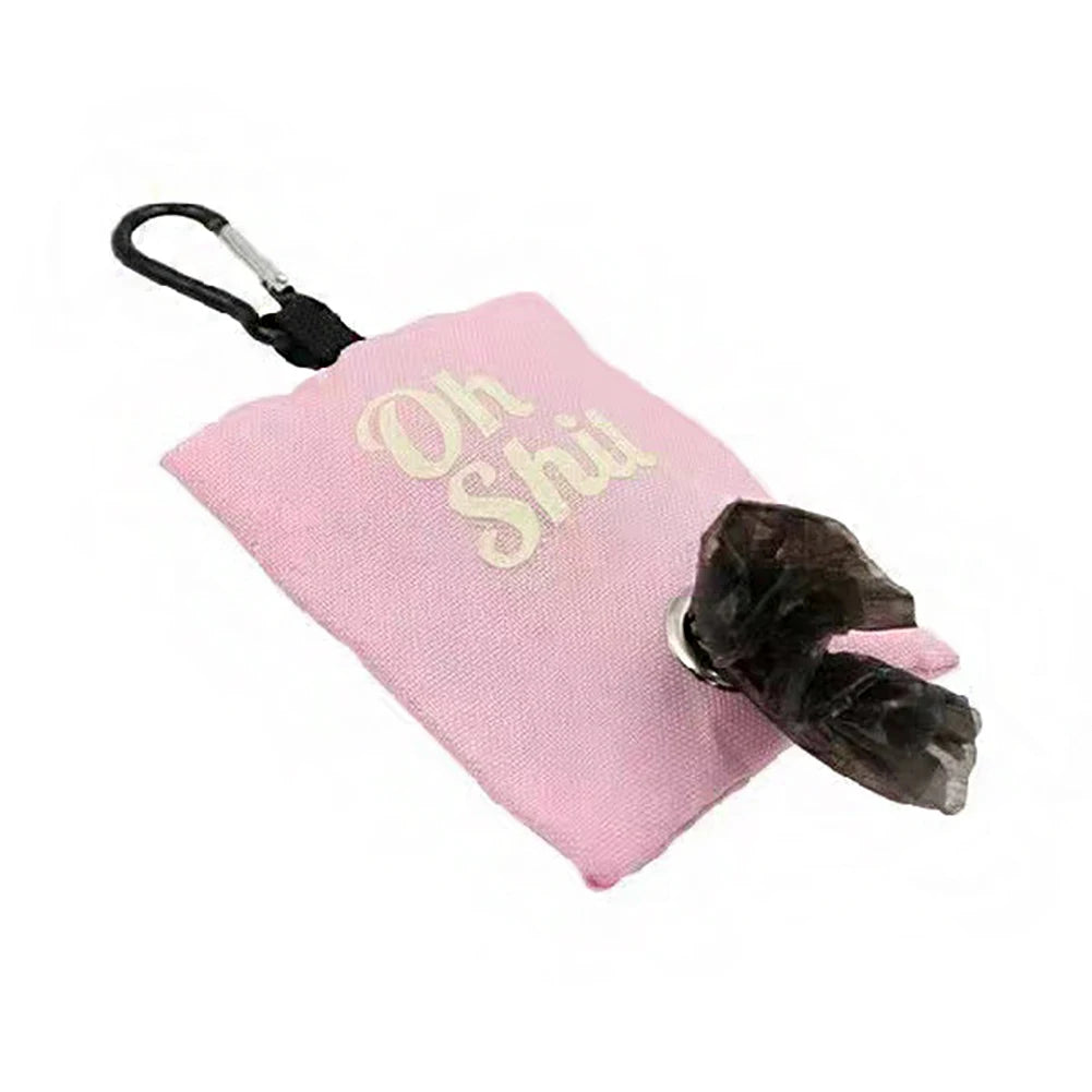hanging dog poop bag holder with metal buckle waste bag container packet poop pick up organizer10