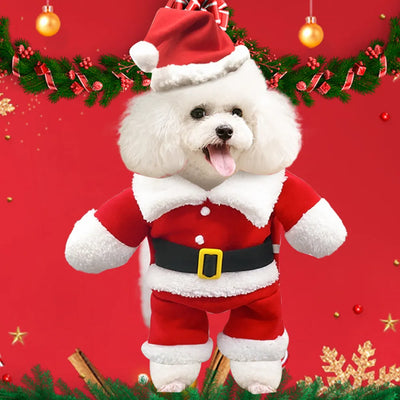 dog christmas santa claus winter coat hoodie warm pet clothes for small medium dogs