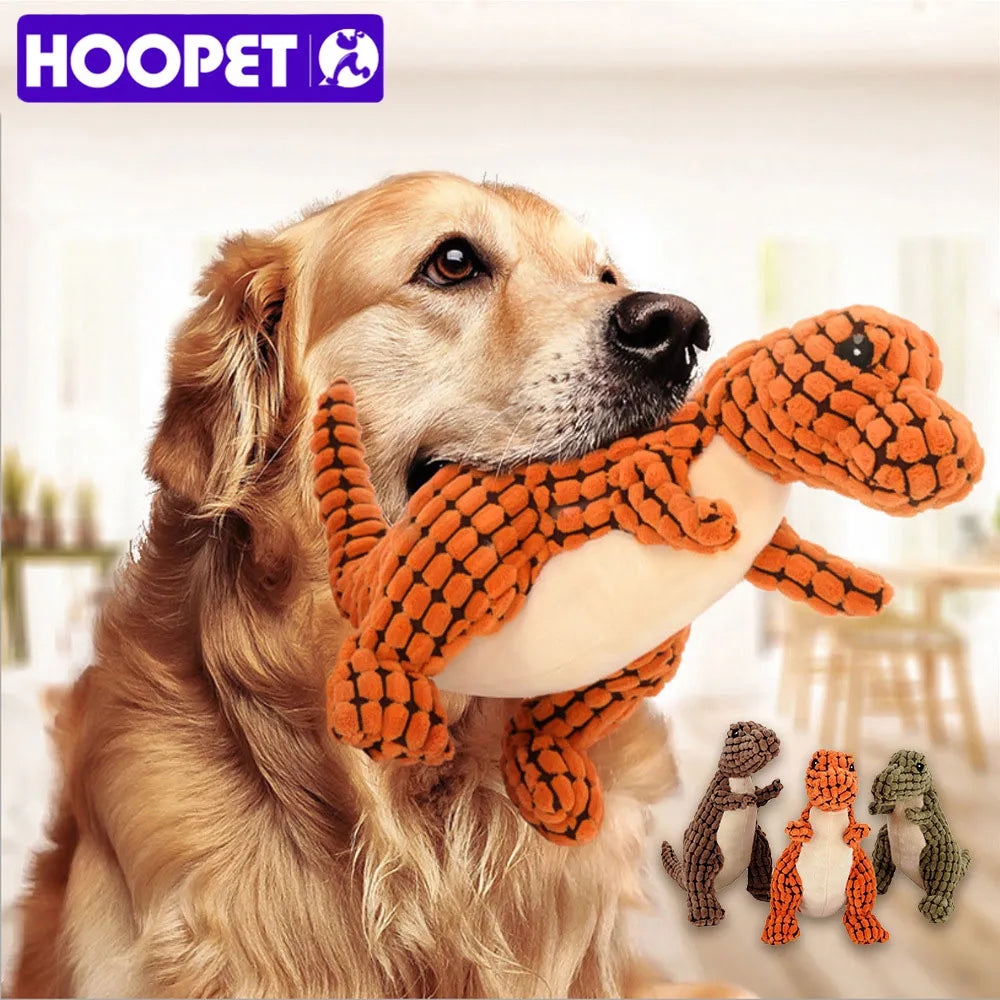 indestructible plush dinosaur squeaky chew dog toy1
