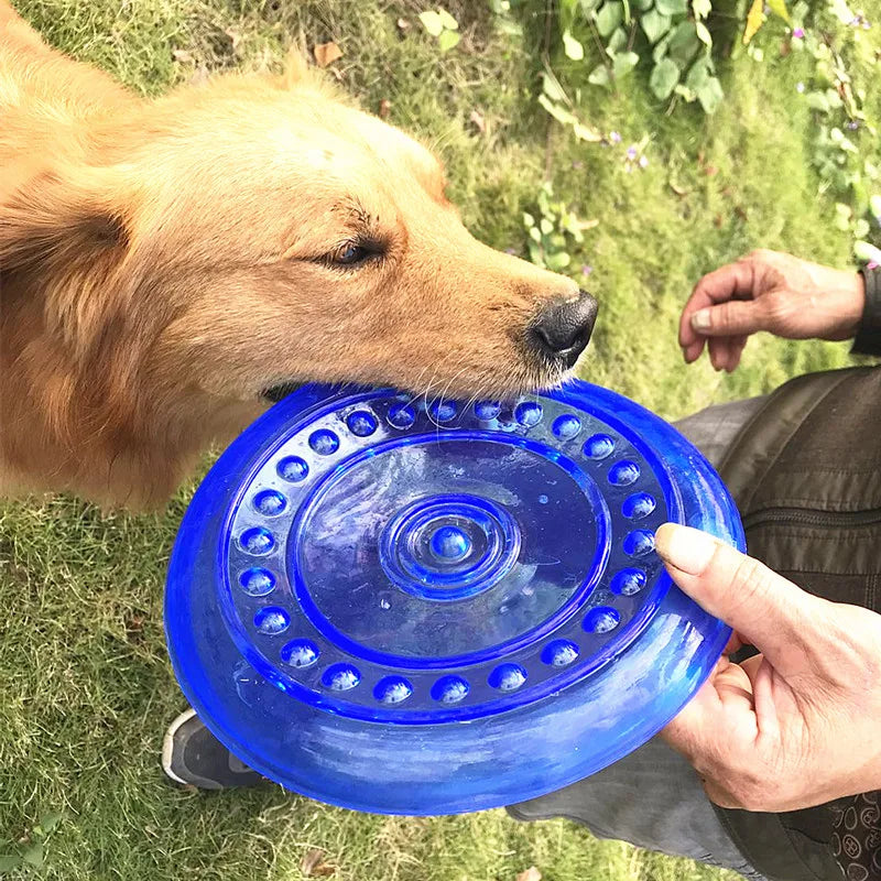 funny soft rubber pet dog flying discs saucer toys small medium large dog puppy agile training toys bite resistant flying disk5