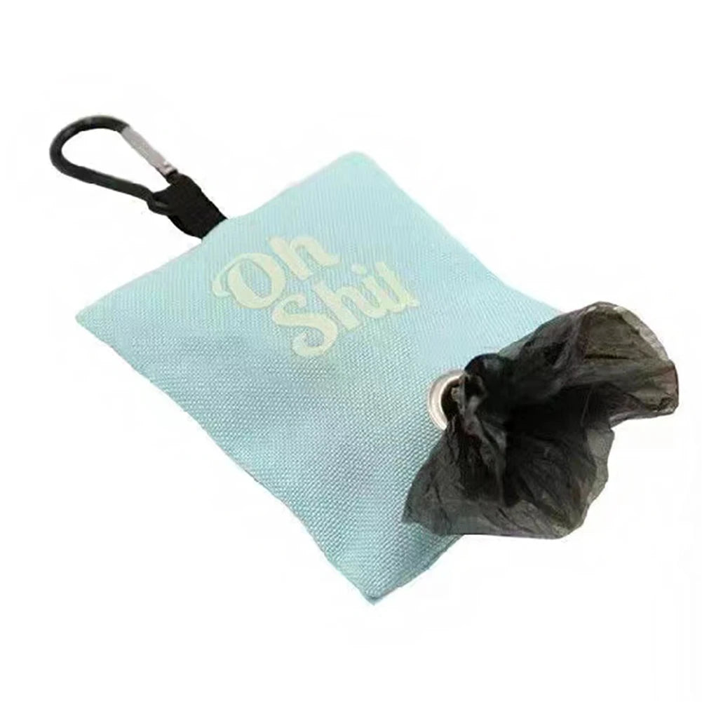 hanging dog poop bag holder with metal buckle waste bag container packet poop pick up organizer9