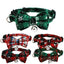 christmas bowknot cat dog collar with bell plaid snowflake adjustable breakaway buckle collar