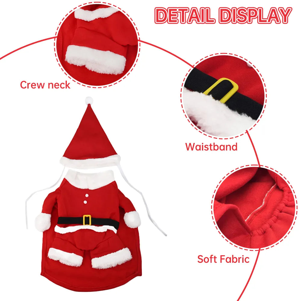 dog christmas santa claus winter coat hoodie warm pet clothes for small medium dogs2