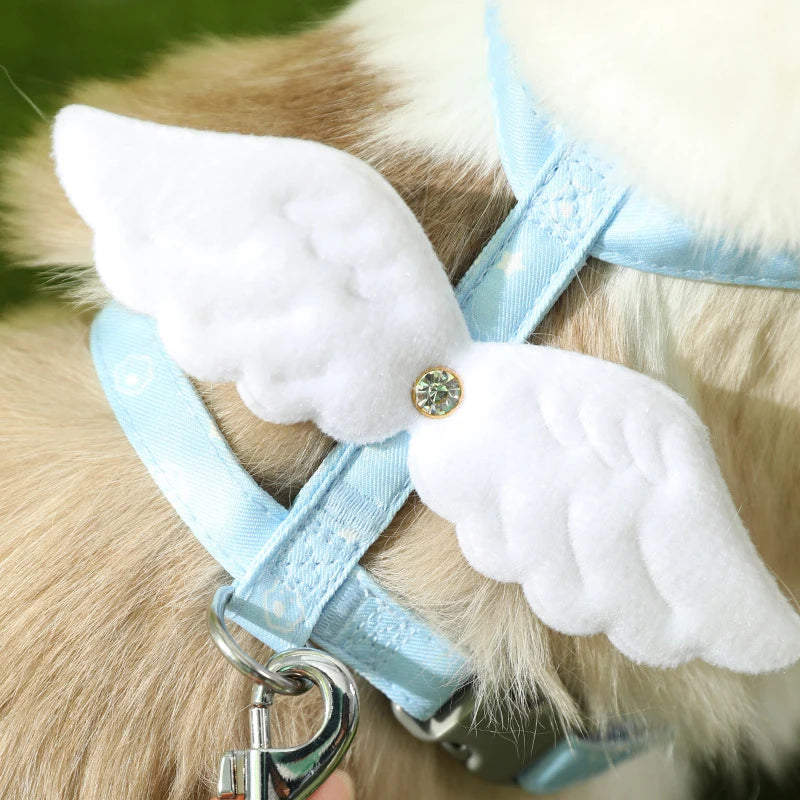 Sweet Angel Wing Cat Harness 120cm Leash Outdoor Pet Harness and Leash Set Water Proof Vest Chest Strap Kitten Accessories