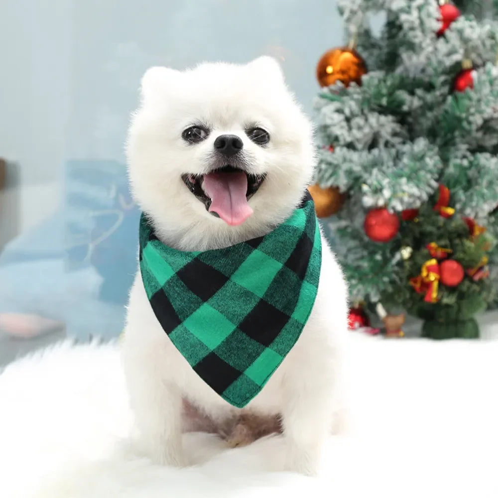 Dog triangle Christmas Bandanas Classic Xmas Thanksgiving Pet Scarf Bibs