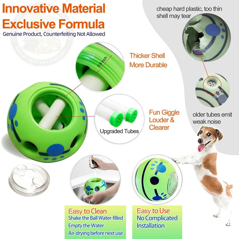 interactive dog toys food dispensing treat pet giggle ball safe dog squeaky puppy puzzle toy3
