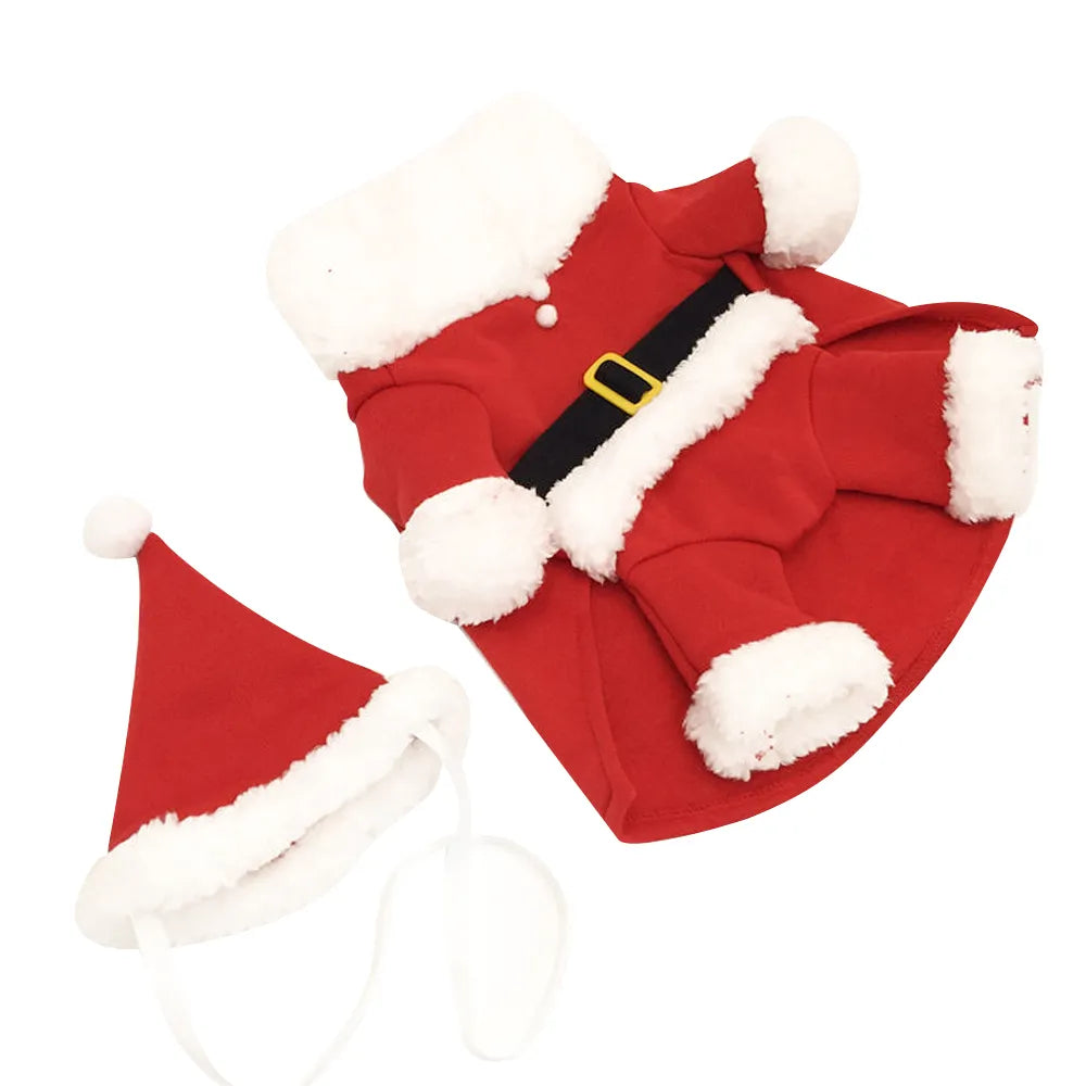 dog christmas santa claus winter coat hoodie warm pet clothes for small medium dogs4