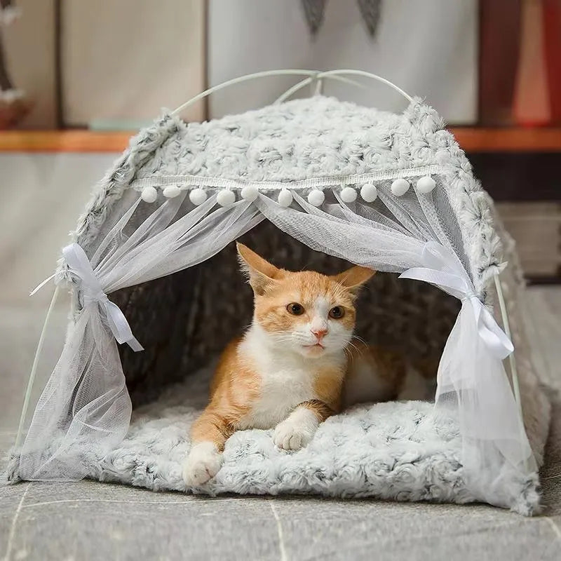 enclosed winter warm cat bed house four seasons7