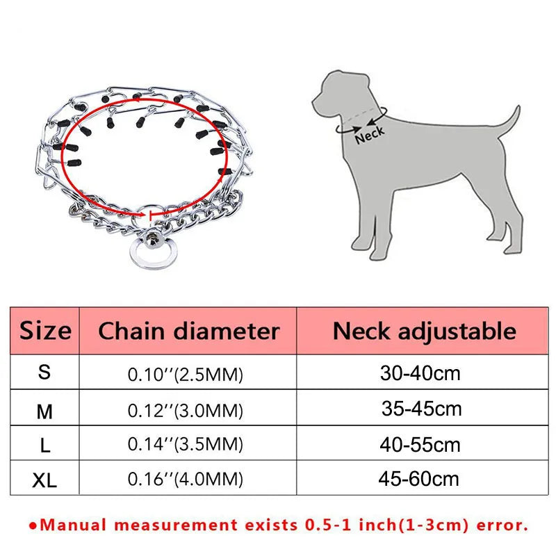 effective pinch dog training collar with comfort rubber tips safe adjustable detachable stainless steel pet prong choke collar5