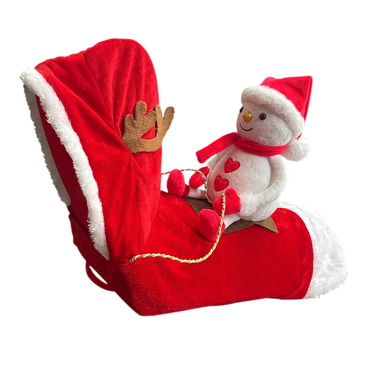 christmas red santa snowman riding outfit dog clothes5