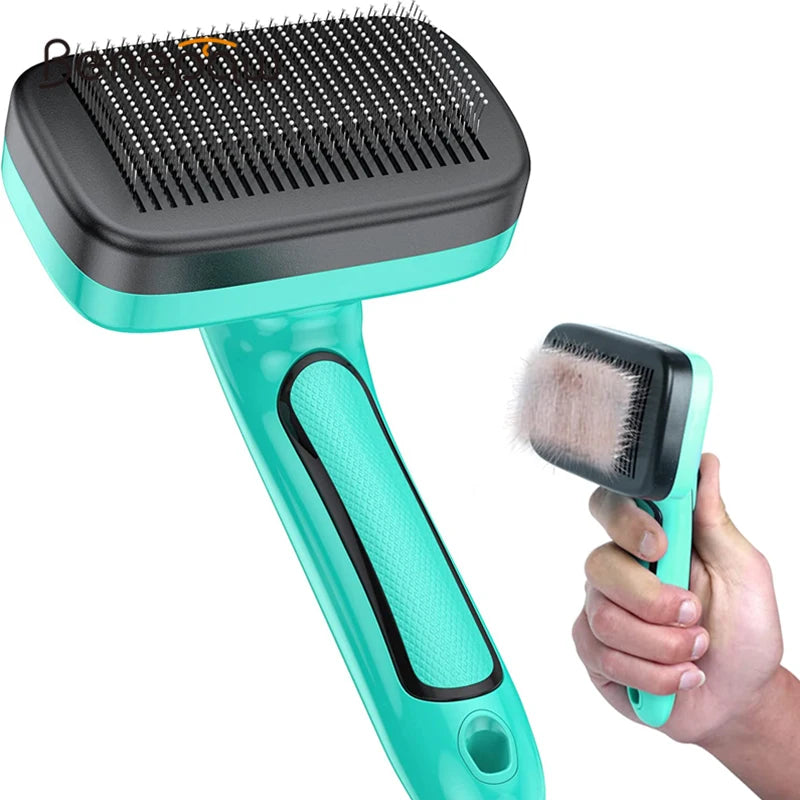 Self Cleaning Slicker Dog Brush Comfortable Massage Particle Pet Grooming Comb Remove Shedding Fur Mats Tangled Hair