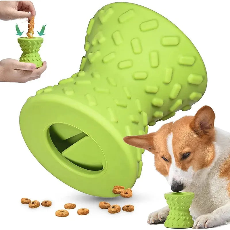 food dispensing dog toys for aggressive chewers nontoxic natural rubber treat leaking pet toys puppy bone play game