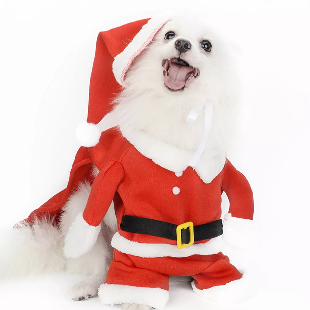 dog christmas santa claus winter coat hoodie warm pet clothes for small medium dogs1